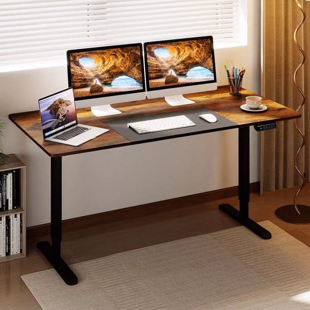 Kelvenix Electric Standing Desk in Brown, W/D/H: 140 x 70 cm – 3