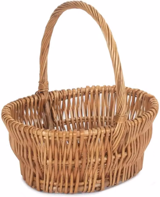 Red Hamper Large Brown Double Steamed Vertical Weave Wicker Shopping Basket – 1