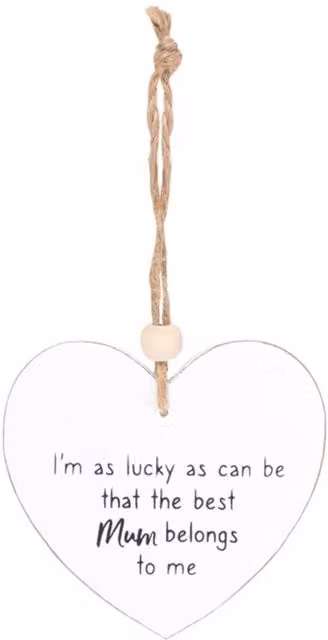 KDMK Best Mum Belongs To Me Heart Sign White Wooden Wall Decor