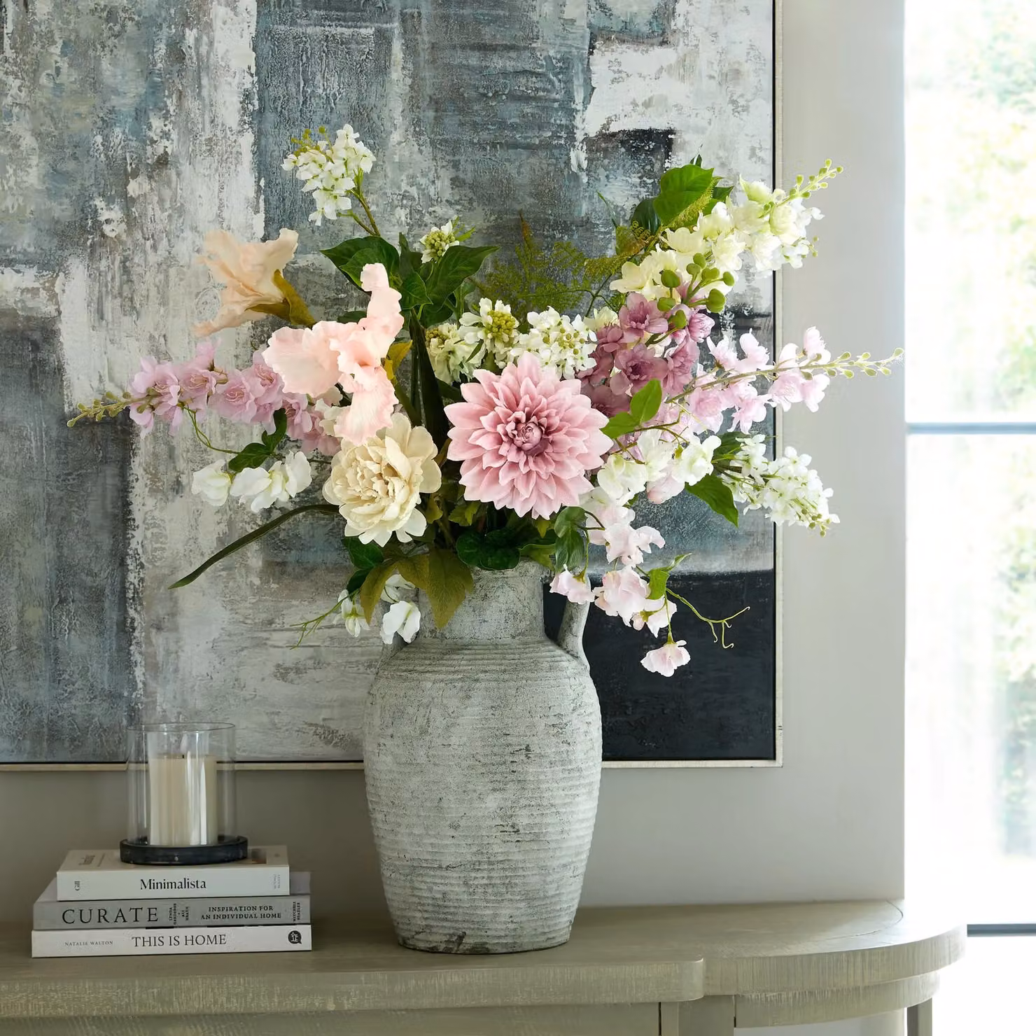 Love Lace Athena Stone Amphora Pot in White – 2