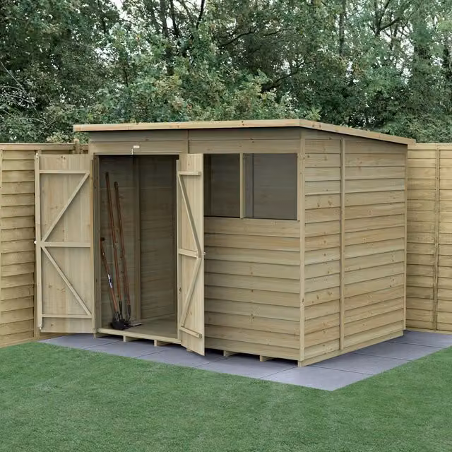 4LIFE Pent Shed with Window and Floor in Beige