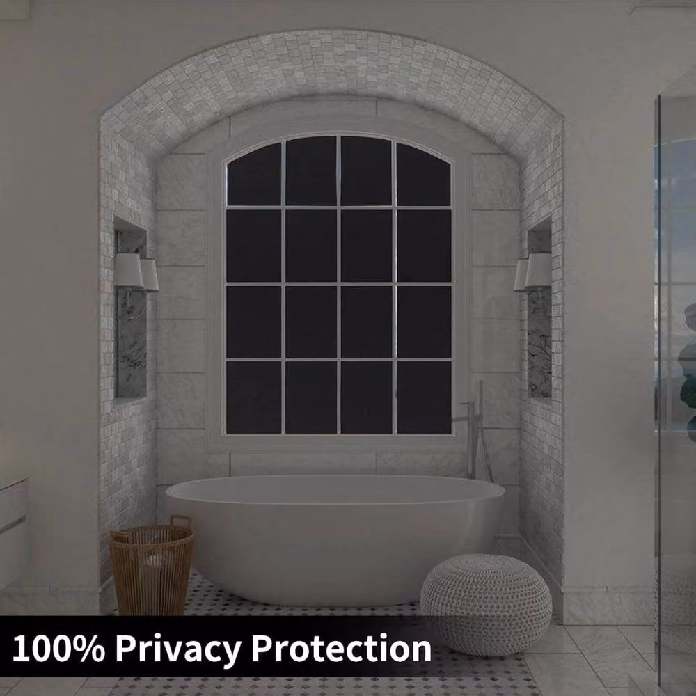 NESTLUNE Total Blackout Privacy Window Film in Black, W: 100 cm, H: 15 cm – 3