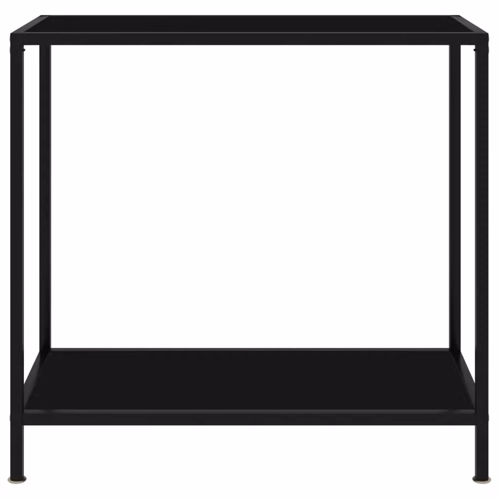 Berkfield Home Modern Black Console Table with Tempered Glass, W/D/H: 80 x 35 x 75 cm – 2