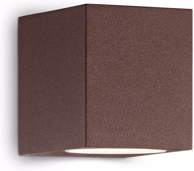 Netlighting Up Modern Wall Light in Brown with Glass Cube