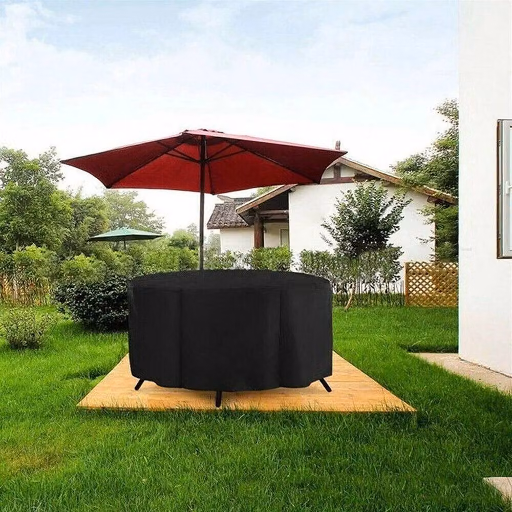 SPETLEK Large Round Furniture Cover in Black, W: 230 cm, D: 110 cm – 4