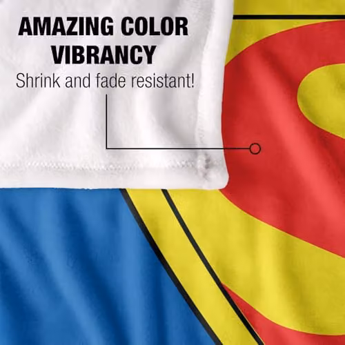 LOGOVISION Superman 1939 Logo Shield Super Soft Silky Touch Fleece Throw Blanket, Multicolour, W: 127 cm x H: 152.4 cm – 3