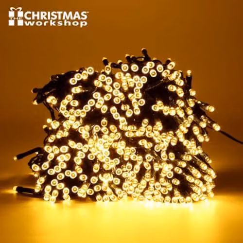 The Christmas Workshop 300 Warm White LED Chaser Fairy Lights with 8 Light Modes, 20.9 Metres – 2