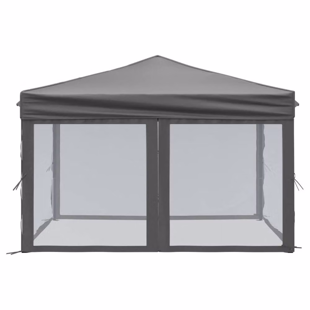 Berkfield Home Sturdy Folding Party Tent with Sidewalls, Anthracite Grey, W: 3 m x D: 3 m x H: 2.45 m – 2