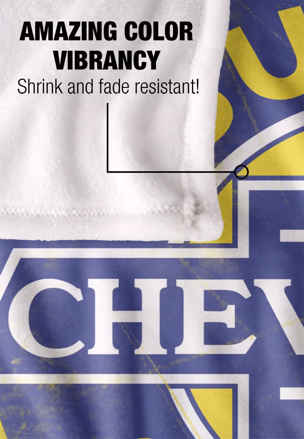 Chevrolet White Microfibre Fleece Throw Blanket, W/D/H: 152 x 127 cm – 4
