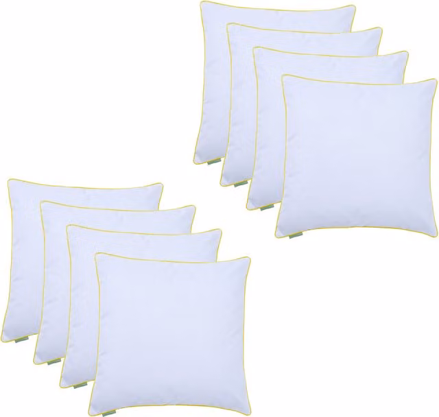 Gardenista Yellow and White Square Garden Scatter Cushion, W 60 cm, Set of 8