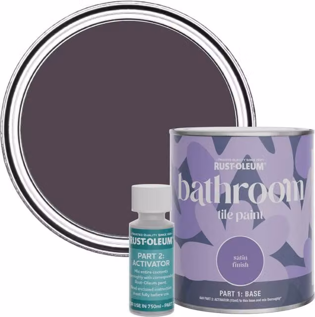 Rust-Oleum Bathroom Tile Paint in Satin Finish, Grape Soda, 750ml, Purple