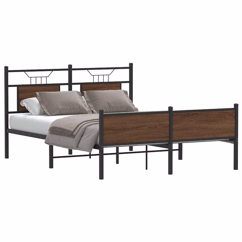 Berkfield Home King Size Oak and Metal Bed Frame with Drawers, Brown – 2