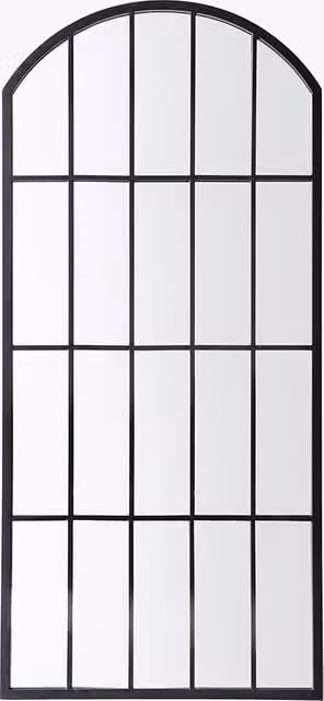 Perch & Parrow Echo Industrial Geometric Outdoor Mirror in Black