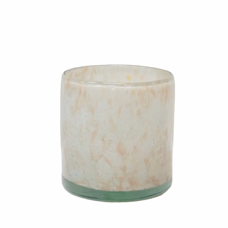Dome Deco CALDERA Tealight Holder, Petrol and Multicolour Glass