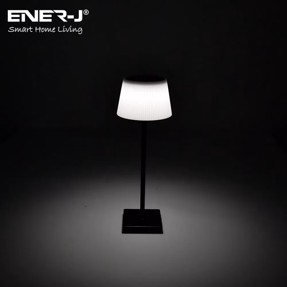 ENER-J Wireless LED Table Lamp, Black, Dimmable, Rechargeable, IP44, Diameter: 25 cm, Height: 19 cm – 3