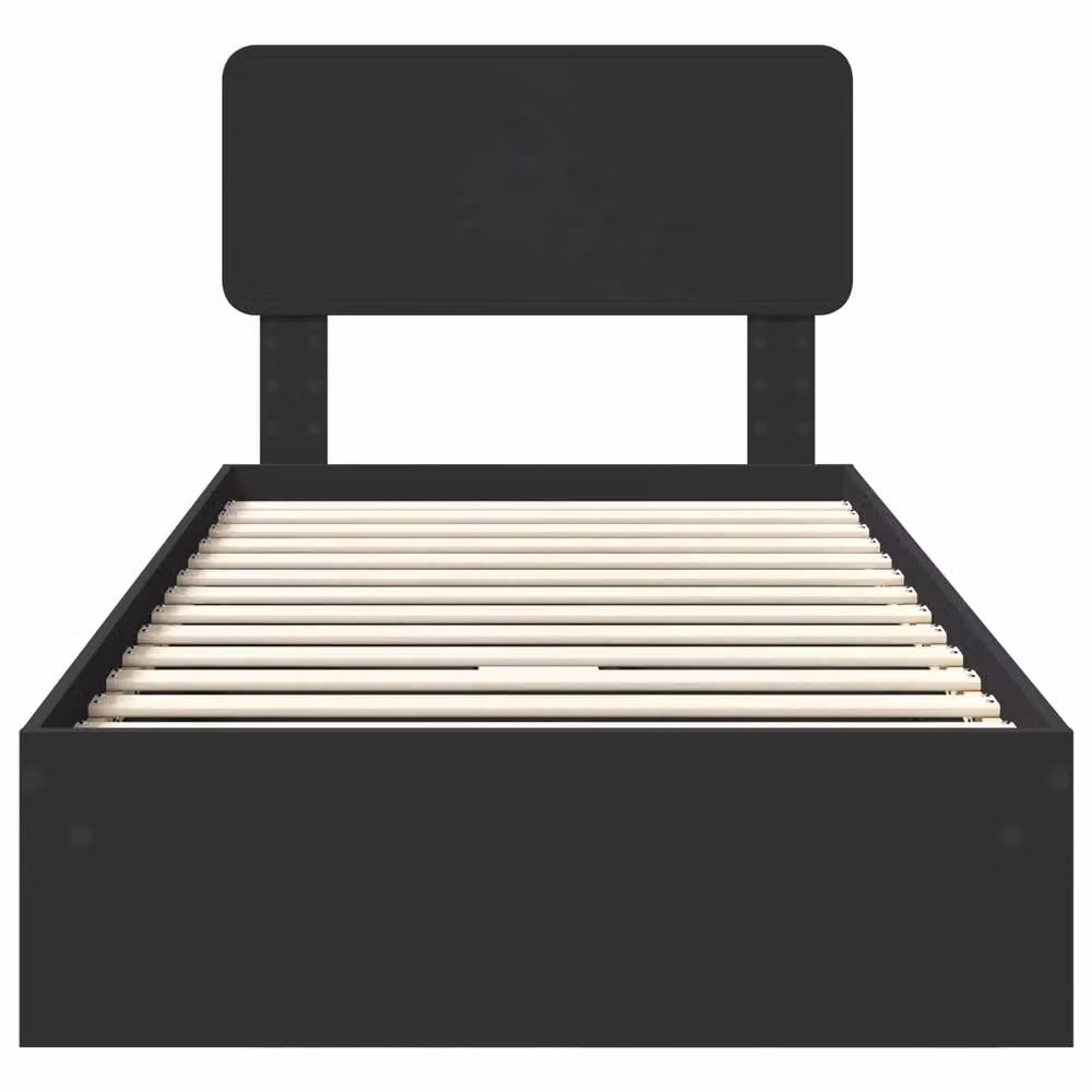 Berkfield Home Modern Storage Bed with Headboard and Drawers in Black, W/D/H: 190 x 75 x 75 cm – 3