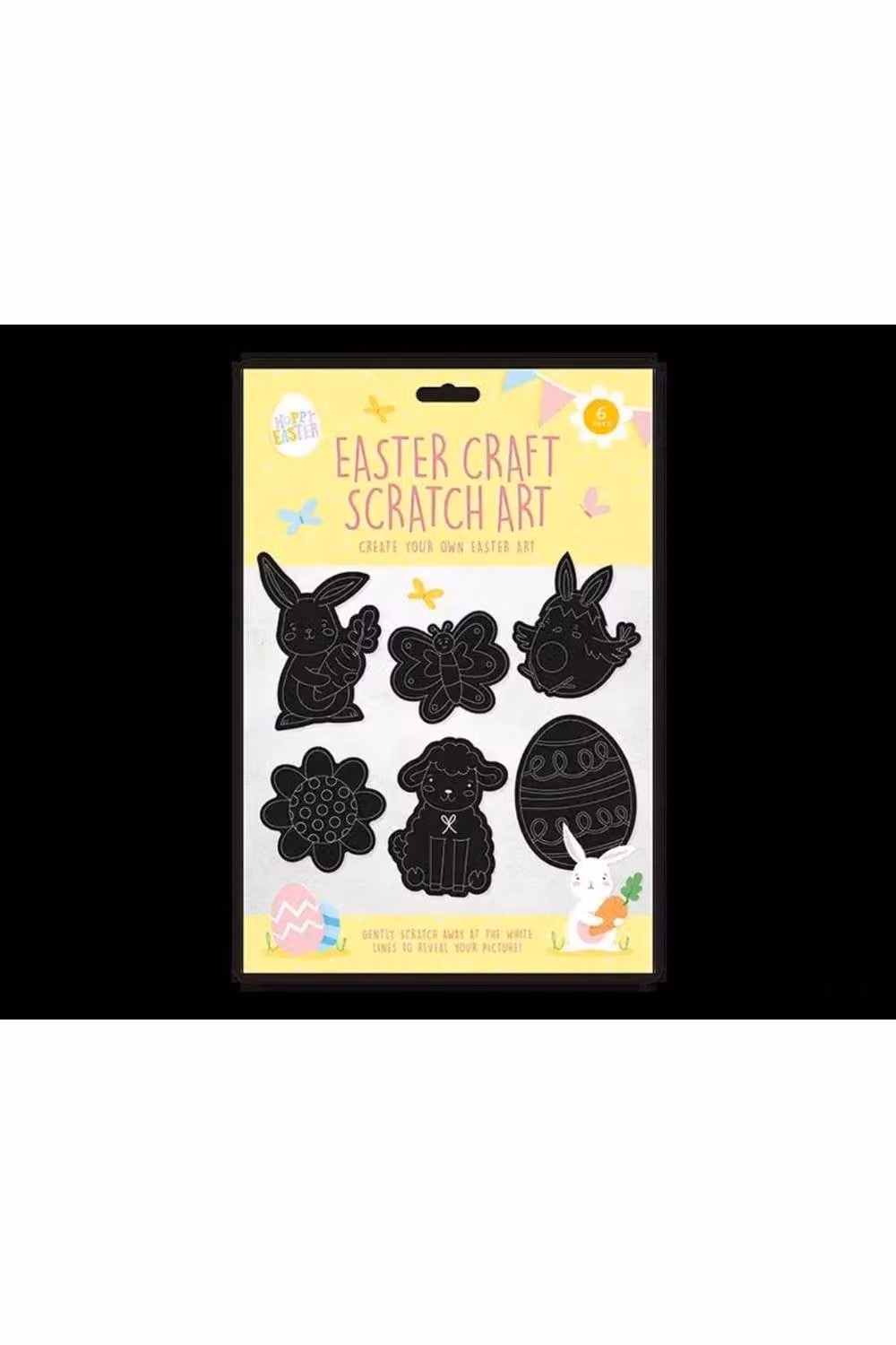 KDMD Easter Craft Scratch Art 24 Pack in Black – 2