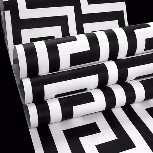 EONLION Black and White Metallic Glitter Geometric Wallpaper, Width: 100 cm – 1