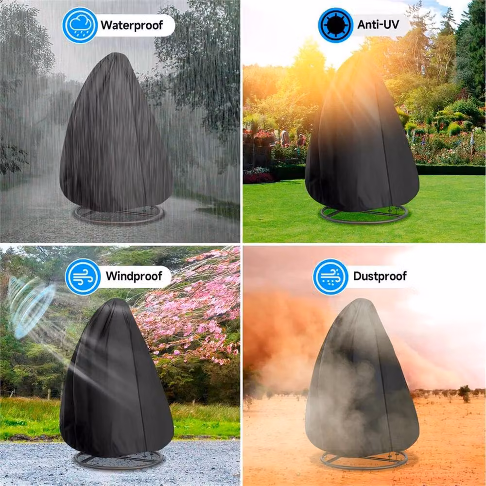 Kelvenix Waterproof Heavy Duty Hanging Egg Chair Cover in Black – 6