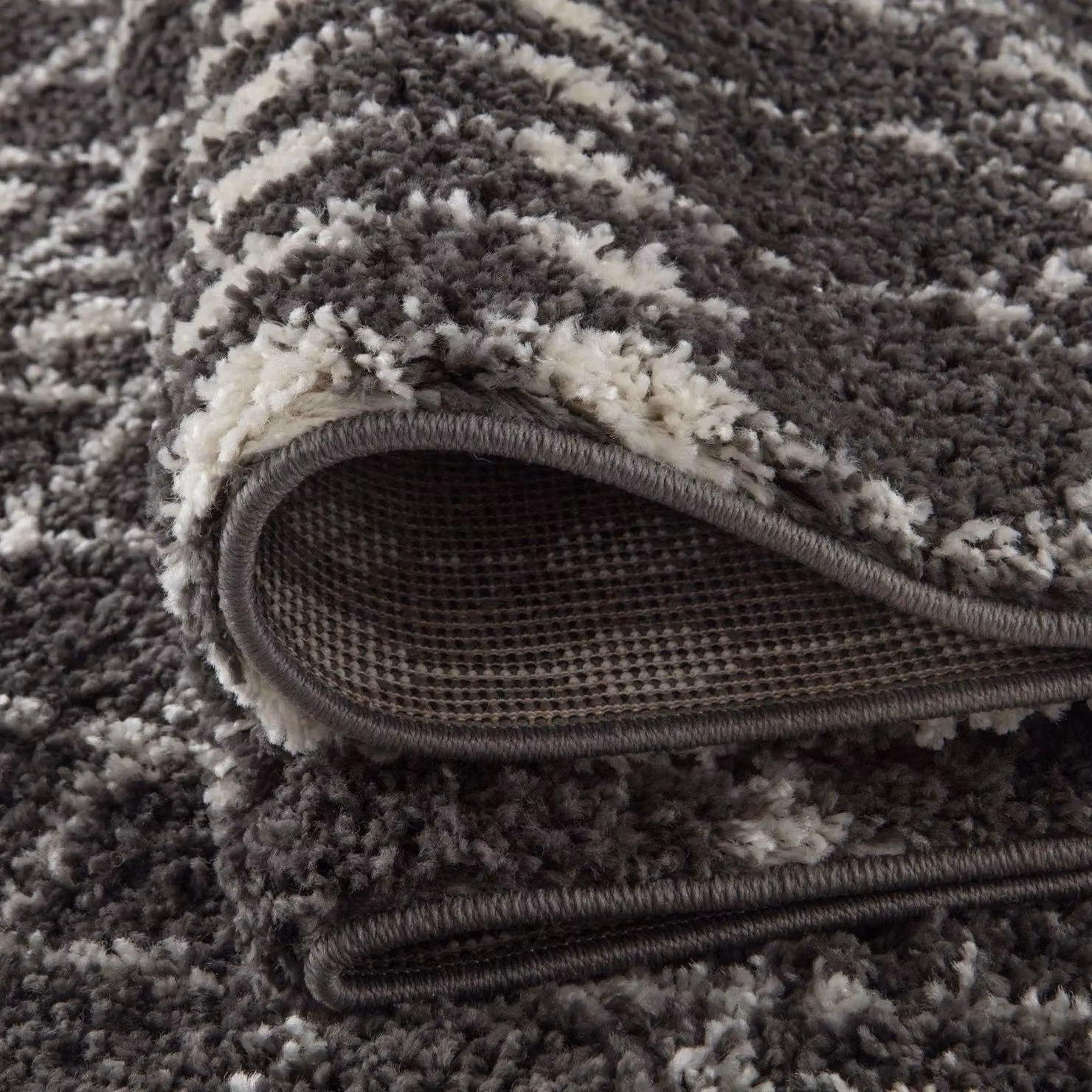 THE RUGS Moroccan Soft High Pile Shaggy Tribal Rug, Dark Grey, W: 200 cm, D: 290 cm – 2