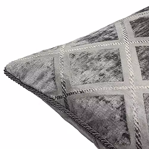 Paoletti Hermes Chenille Filled Cushion in Grey, W/D/H: 45 x 45 x 45 cm – 3