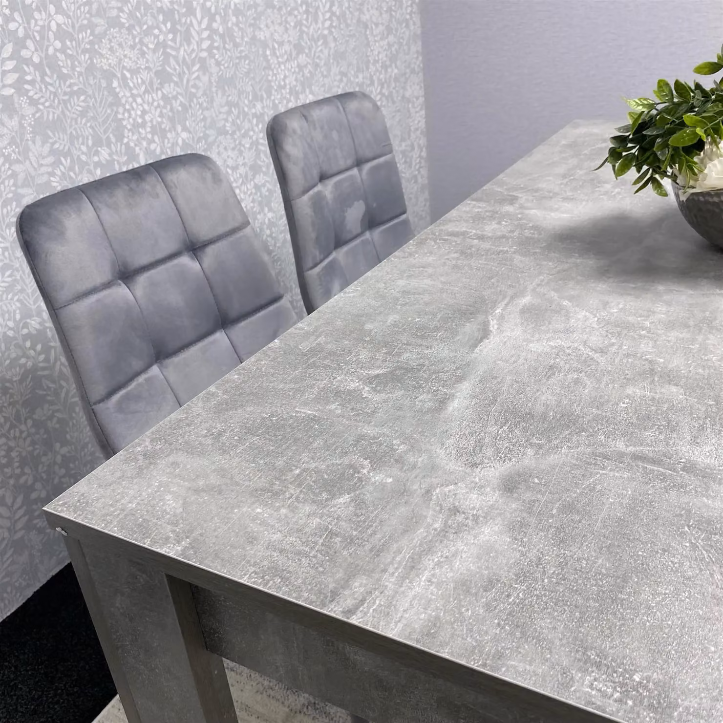 KOSY KOALA Grey Modern Rectangular Dining Table Set with 2 Chairs and 1 Bench, W/D/H: 120 x 77 x 75 cm – 5