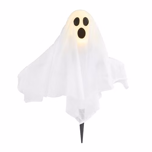 Lights4fun Halloween Light Up Ghost LED Stake Light, White, Height: 40 cm – 3