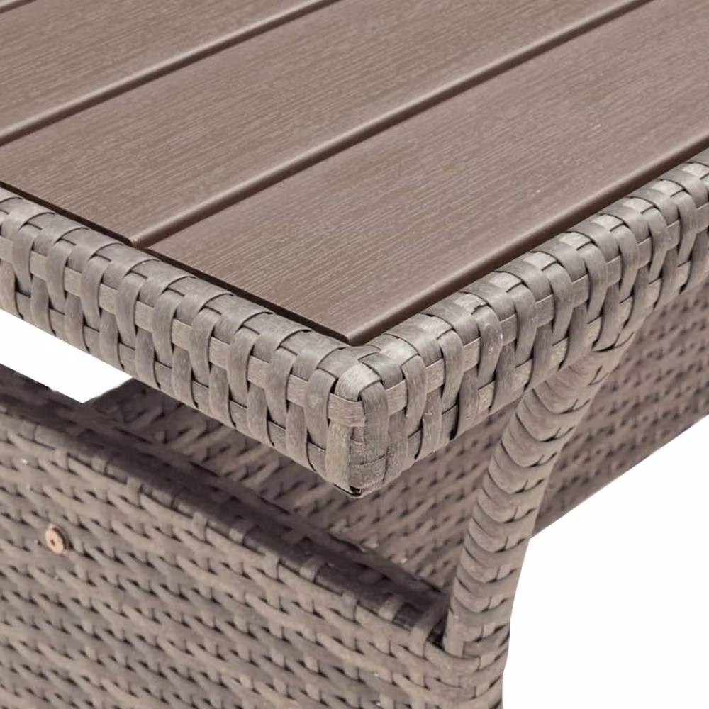 Berkfield Home Grey Poly Rattan Garden Table W/D/H: 120 x 70 x 66 cm – 2