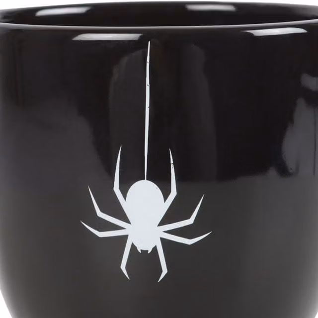 KDMK Spider Teacup Elegant Dark Tea Mug - Black