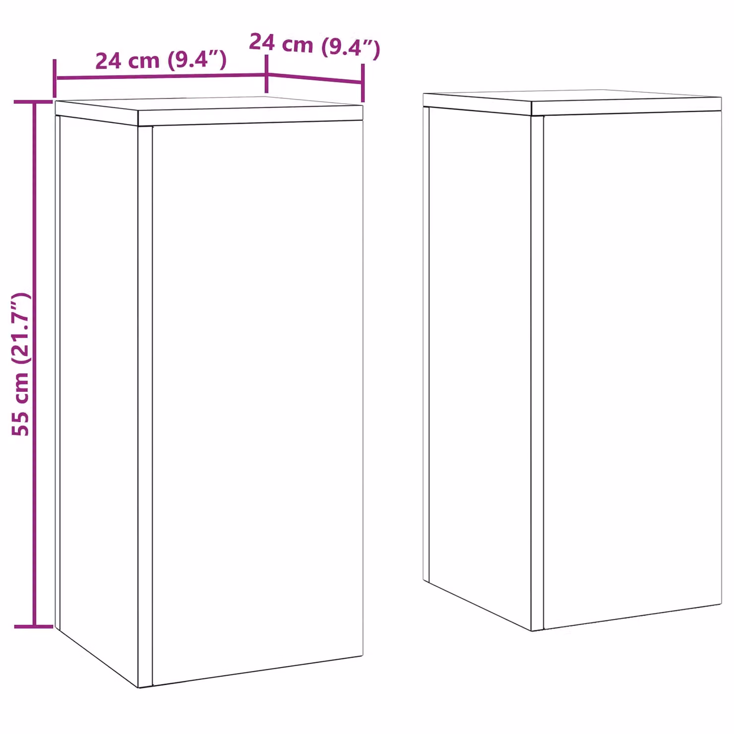 Berkfield Home Outdoor Pillar Plant Stands, 2 Piece Set, Black Steel, W/D/H: 24 x 24 x 55 cm – 5