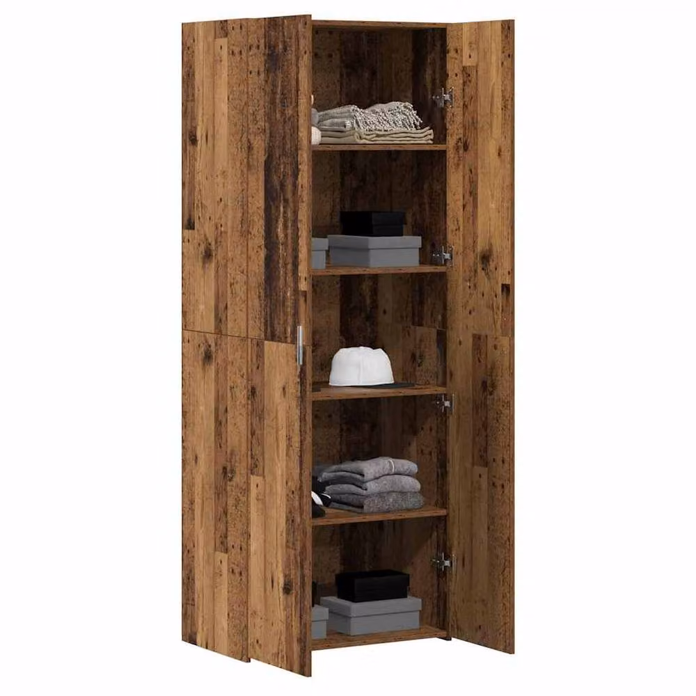 Berkfield Home Old Wood Highboard in Brown, W/D/H: 70 x 42.5 x 185 cm – 2