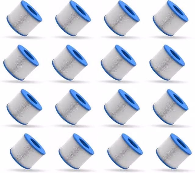 Wave Spas Replacement Hot Tub Filter Cartridges, Screw-On/Threaded, 16 Pack, Blue – 1