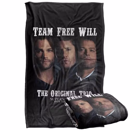 LOGOVISION Supernatural Sam Dean Castiel Original Trio Silky Touch Super Soft Fleece Throw Blanket, Multicolour, W/D/H: 91 x 147 cm – 1