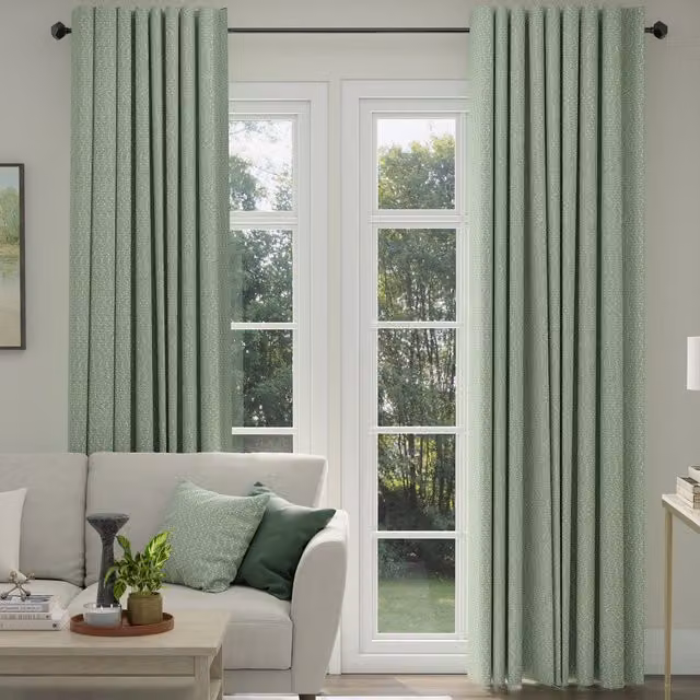 ANTE DECOR Hera Made To Measure Blackout Eyelet Curtains in Wild Meadow White and Green