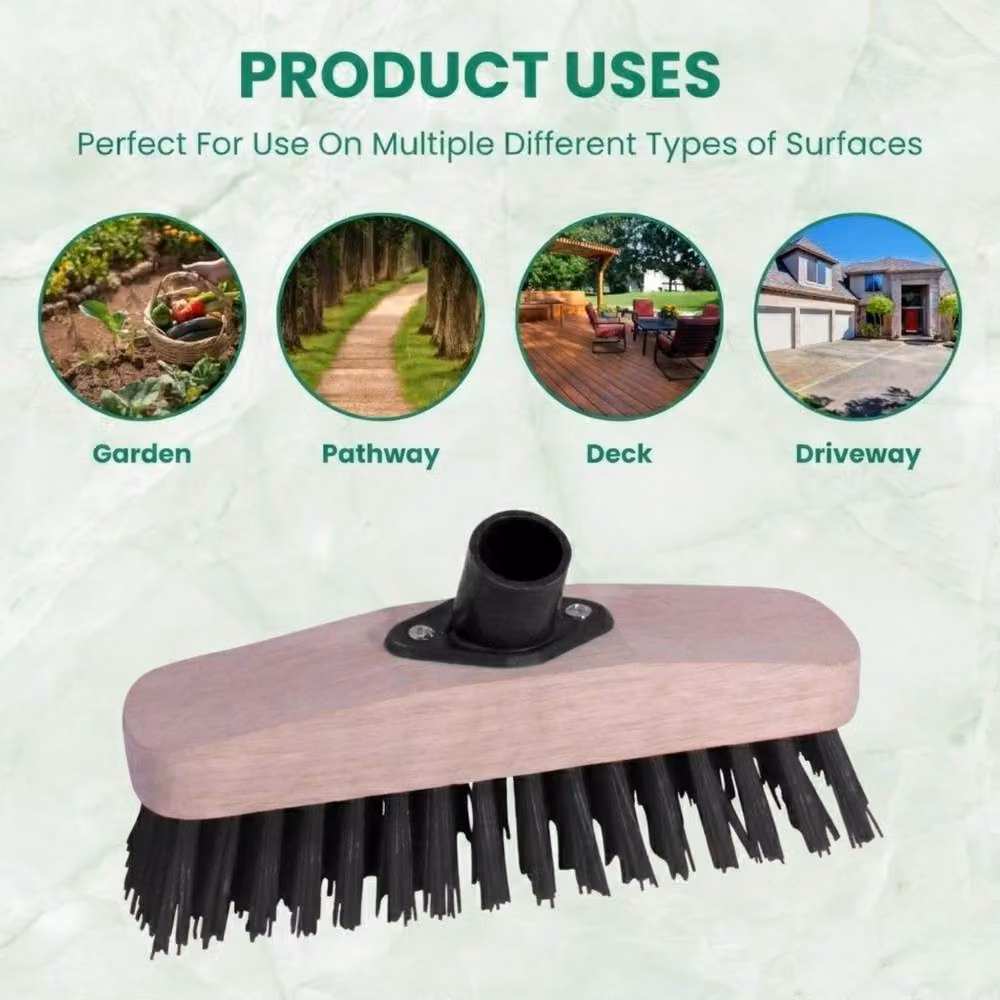 Bedsland Heavy Duty Floor Scrubbing Brush Head with Stiff Bristles, Black and Multicolour, Width: 22.86 cm – 4