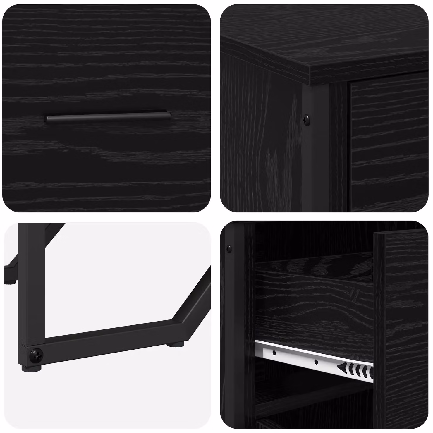 Berkfield Home Black Oak Sideboard, W/D/H: 97 x 32.5 x 74.5 cm – 5