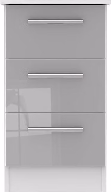 Ready Assembled 2 U Trent 3 Drawer Bedside Cabinet in Mid Grey – 1