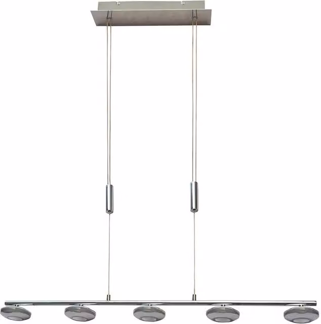 Netlighting Marley Modern Integrated LED Pendant Ceiling Light in Grey and Silver with 3000K Warm White Light