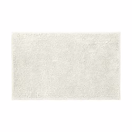 Allure Bath Fashions Non-Slip Chenille Microfibre Bath Mat in Beige or White, W: 50 cm x L: 80 cm – 1