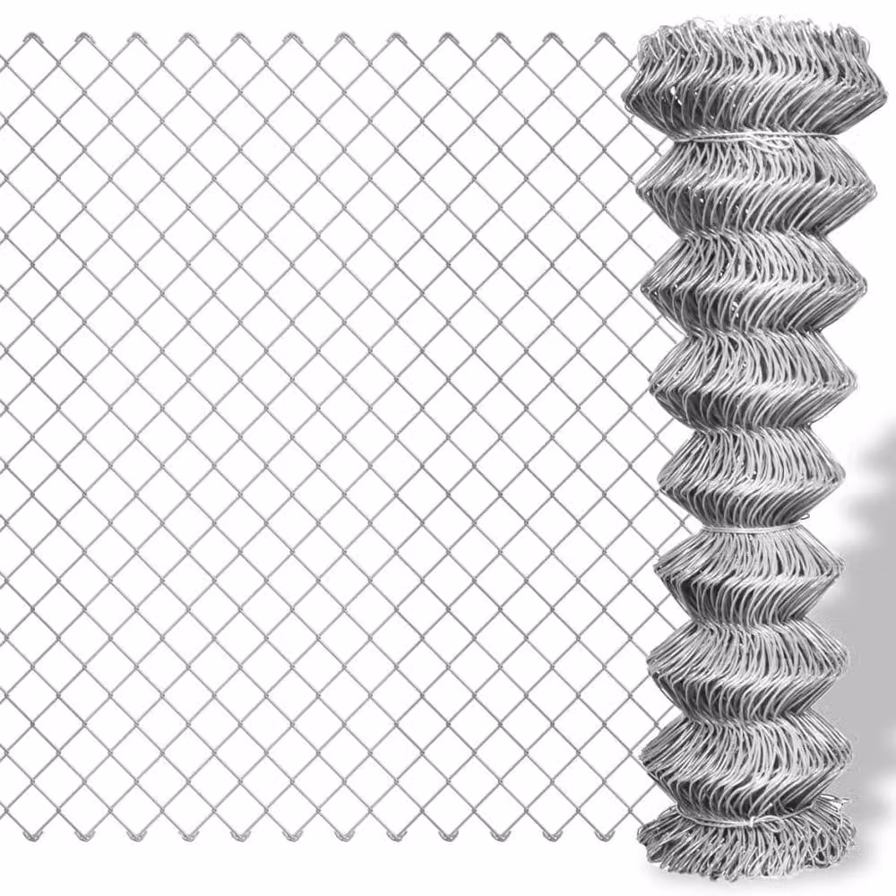 Berkfield Home Durable Galvanised Steel Chain Link Fence, Silver, W/H: 2.0 x 0.8 m – 2