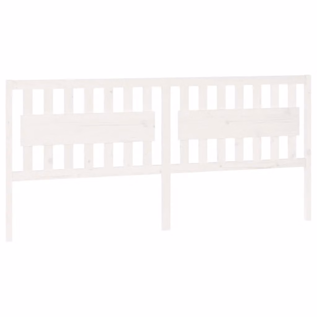 Berkfield Home White Solid Pine Wood Bed Headboard, W: 205.5 cm, D: 4 cm, H: 100 cm – 2