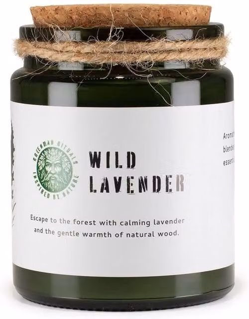 Serenityy Wild Lavender Floral Soy Candle in Green Glass, 50 g