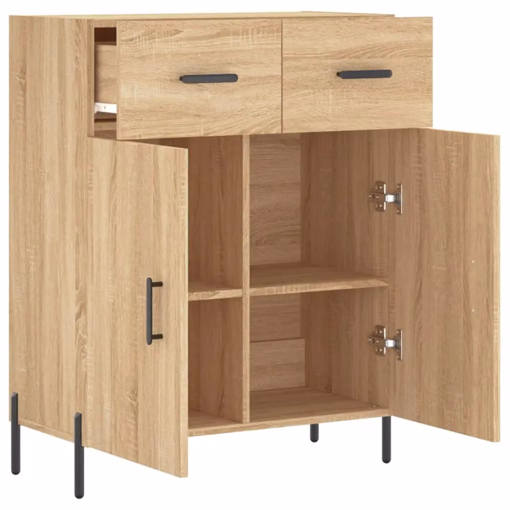 Berkfield Home Sonoma Oak Sideboard in Brown, W: 69.5 cm, D: 34 cm, H: 90 cm – 3