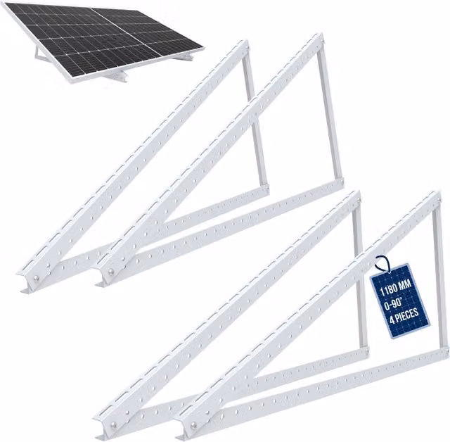 NuaSol Silver Triangular Solar Panel Bracket in Aluminium and Stainless Steel