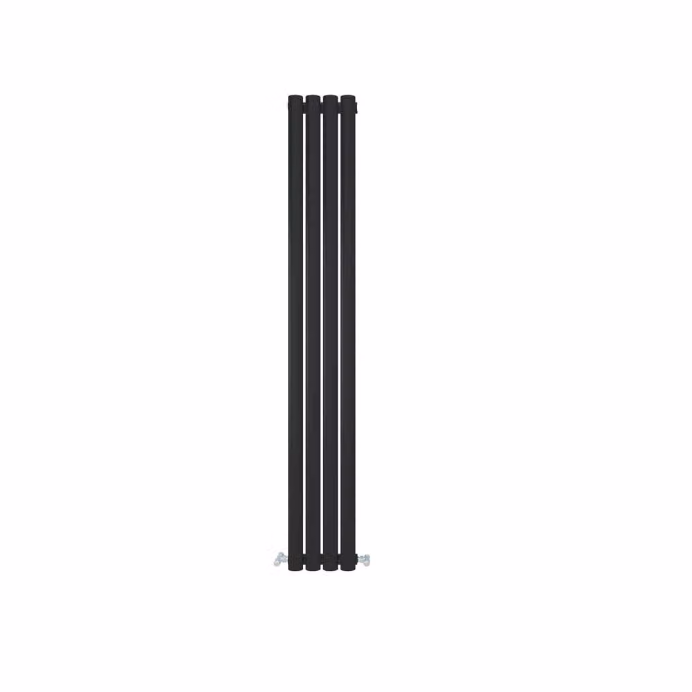 Banyetti Orva Black Vertical Single Oval Column Radiator, H 160 cm x W 23.6 cm – 4