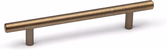 Handle & Home Brushed Gold and Brown T Bar Kitchen Cabinet Handles in Antique Brass Steel
