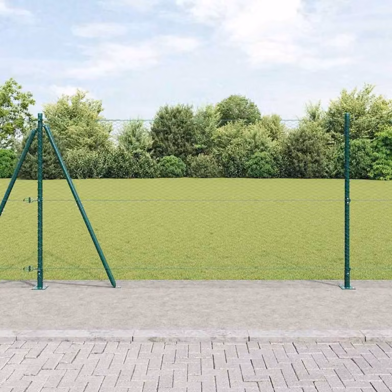 Berkfield Home Hexagon Steel Fence, Green, H: 120 cm x W: 10 m