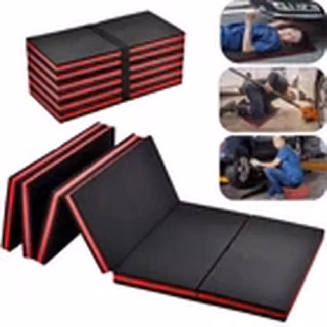 EONLION 3-in-1 Folding Mechanic Foam Kneel Work Mat in Black