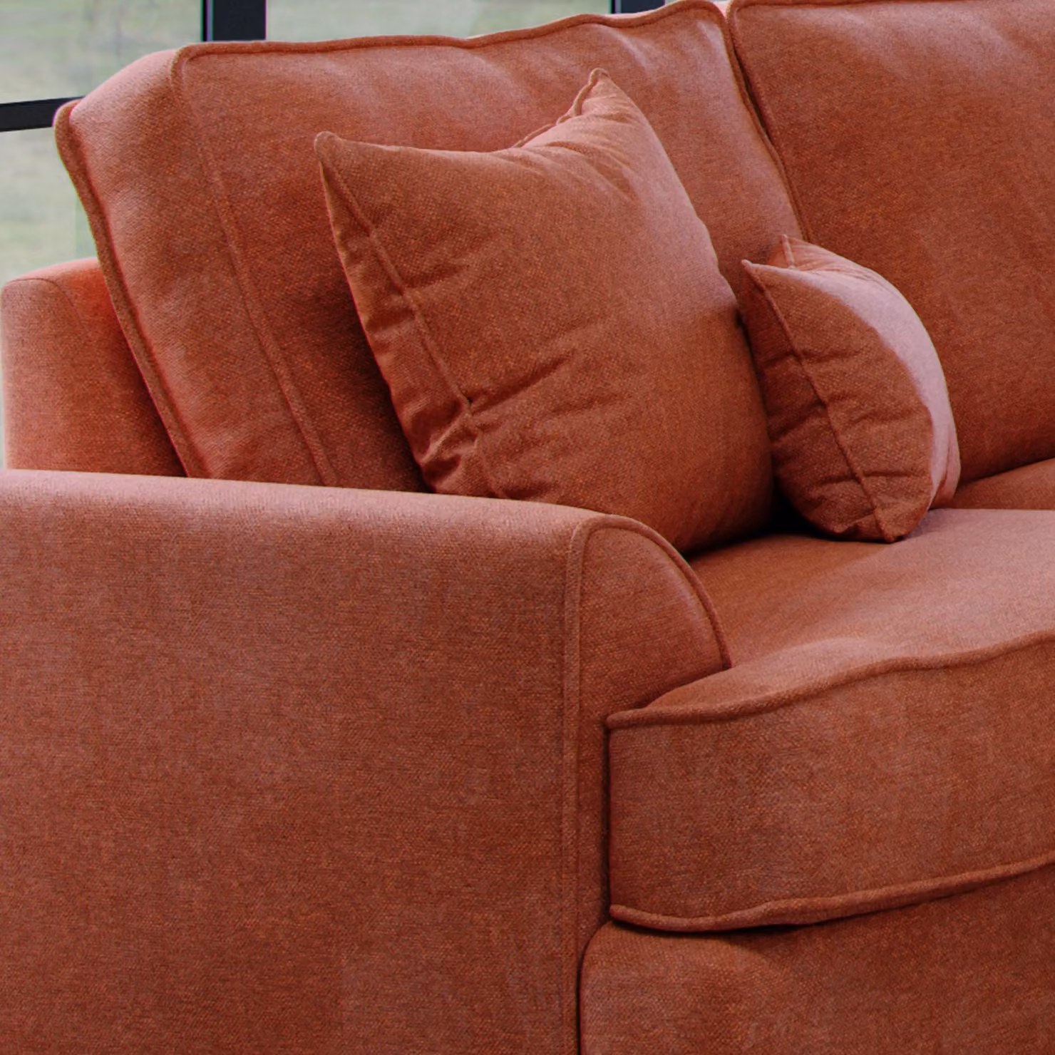 The Great Sofa Company Ophelia 2 Seater Red Chenille Fabric Sofa – 3