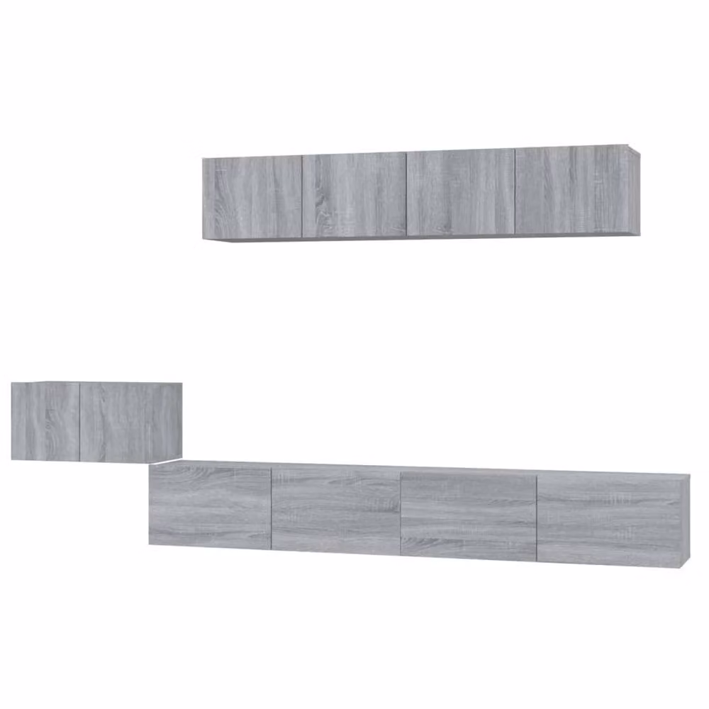 Berkfield Home Classic 5 Piece TV Cabinet Set in Grey Sonoma Matt Engineered Wood – 2